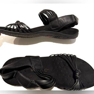 Vionic Sandals Faux Leather Adjustable Back Strap Strappy Sandals